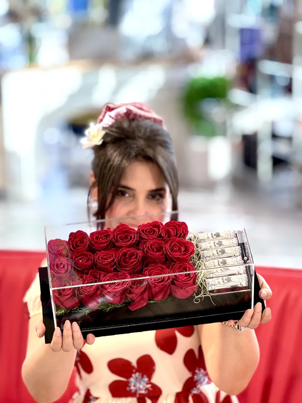 بوكس الفلوس مع الورد المقاس الوسط